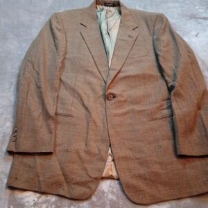Monsieur by Givenchy Blazer Men's 46 L Brown Single‎ Button 100% Worsted Wool